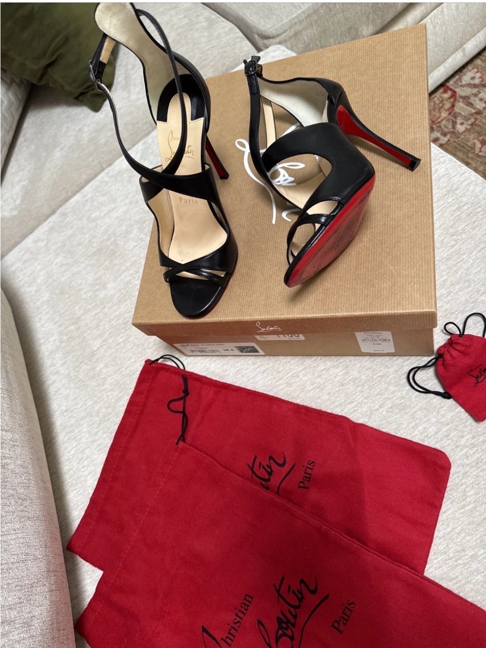Christian Louboutin Malefissima 100 Nappa Leather Heels Black Size 36.5 - Picture 2 of 9